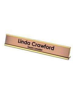 Desk Nameplate - 200 x 50mm - Gold